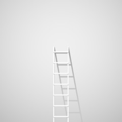 White ladder against wall 