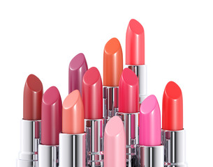 Obraz premium Lippenstifte – verschiedene Farben, freigestellt