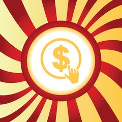Click on dollar abstract icon