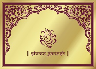 Ganesha, Hindu wedding card, royal Rajasthan, India