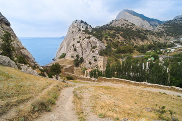 Fototapeta na wymiar fortress among the rocks