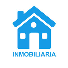 Icono casa y texto INMOBILIARIA azul