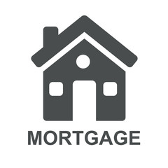 Icono casa y texto MORTGAGE gris