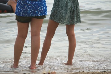 blurred people on the beach