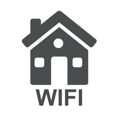 Icono casa y texto WIFI gris