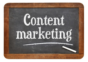 Content marketing blackboard sign