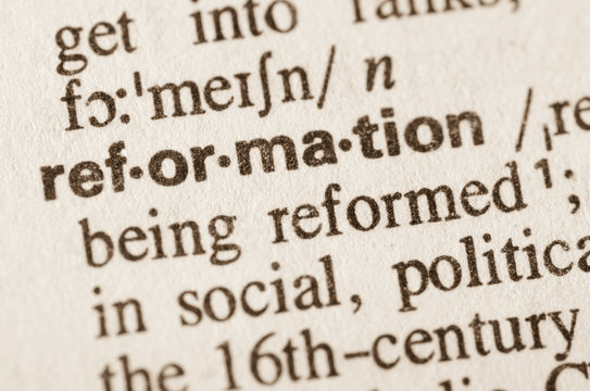Dictionary definition of word reformation