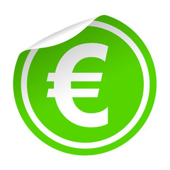 Obraz premium Pegatina verde simbolo euro
