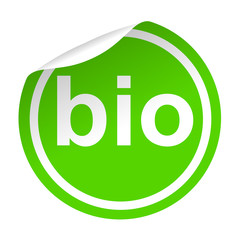 Pegatina verde texto bio