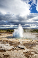 Geyser, Haukadalur, golden circle near Reykjavik in Iceland
