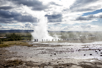 Geyser, Haukadalur, golden circle near Reykjavik in Iceland
