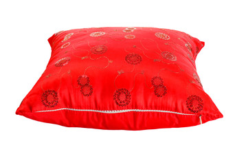 red decorative pillow with pattern