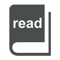 Icono libro con texto read gris