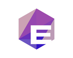 E Hexagon Geometric Letter Logo