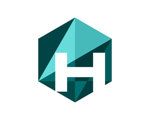 H Hexagon Geometric Letter Logo