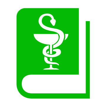 Icono libro de farmacia verde