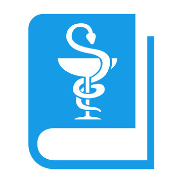 Icono libro de farmacia azul