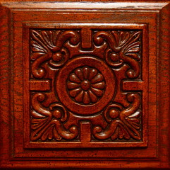 Floral Design Carved in Wood
