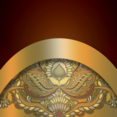 floral design element on brown background