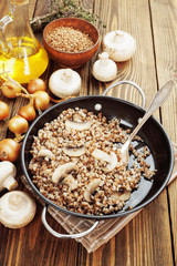 Buckwheat porridge with mushrooms