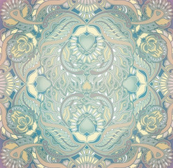 floral oriental pattern background pastel colored