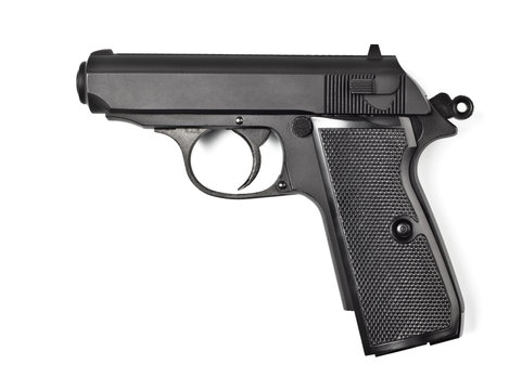 black vintage police pistol