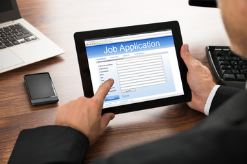 Businessman Filling Online Job Application