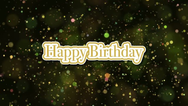 Happy Birthday mit bunten Partikeln