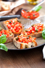 Frische italenische bruschetta 