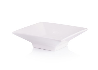 White ceramic bowl on white background