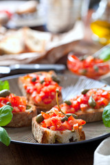 Frische italenische bruschetta 