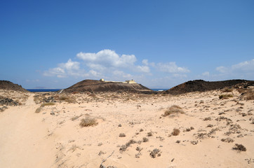 Phare de Martiño sur l'îlot de Lobos à Fuerteventura