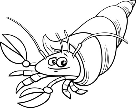 hermit crab cartoon coloring page