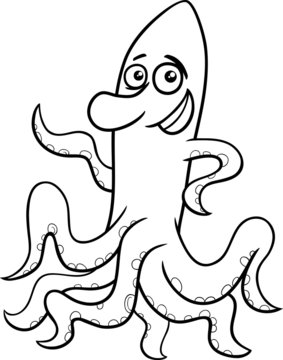 octopus cartoon coloring page