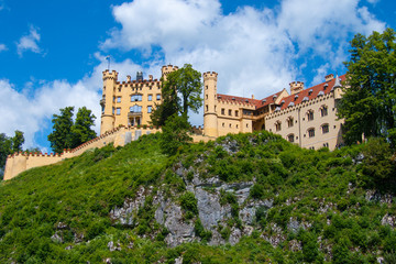 Fototapeta na wymiar yellow castle on a rocky hill