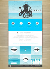 Seafood concept Web site design. Corporate identity.
