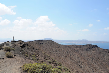 Le sommet de la Caldera sur l'îlot de Lobos à Fuerteventura
