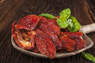 Dry tomatoes, vintage rustic style.