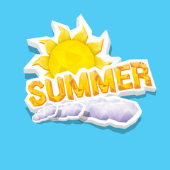 vector summer label. summer icon with sun. 