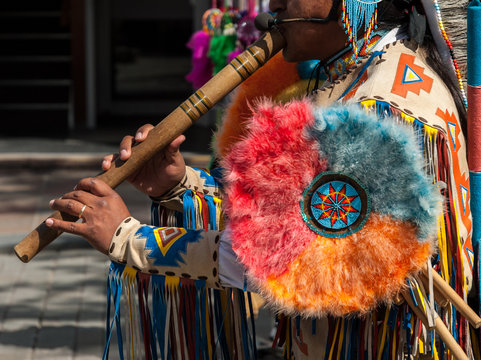 South American Pan Flute Musician.