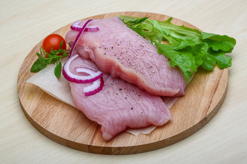 Raw turkey steak