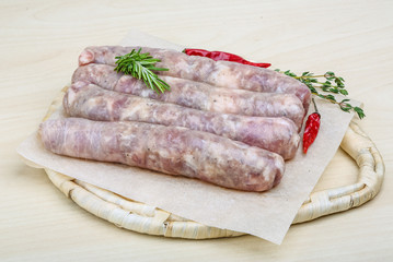Handmade sausages for grill