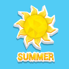 vector summer label. summer icon with sun. 
