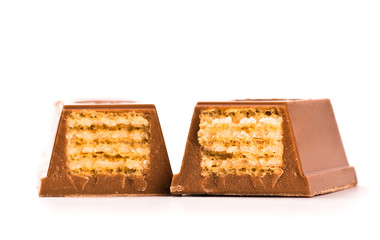 two waffles in chocolate