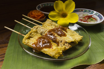 moo satay, pork satay, thai cuisine Still life