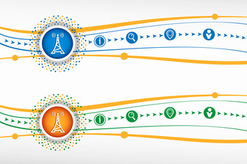 Transmitter icon on background for banner, web, site, design, ad