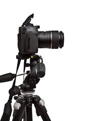 dslr camera on tripod