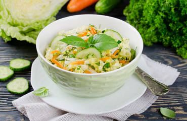 Cabbage salad with cucumber