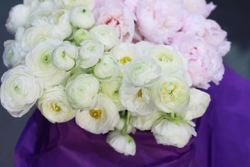 Peony and rununculos  bouquet