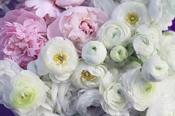 Peony and rununculos  bouquet